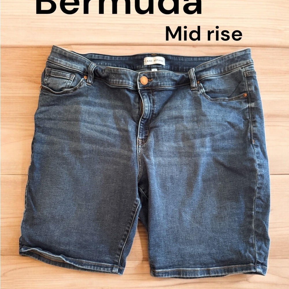 Lane Bryant Blue Denim Bermuda Shorts
